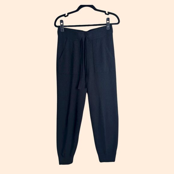 Crush Cashmere Black Jogger Sweatpants - Picture 1 of 8